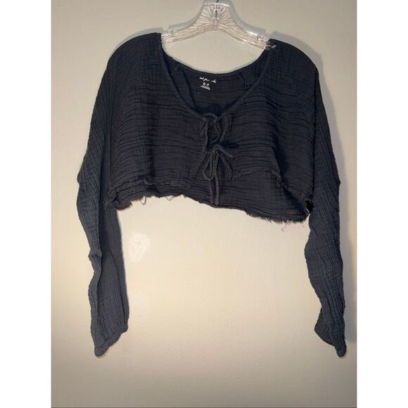 Urban outfitters out from under black distressed crop top small #718 - Picture 1 of 6